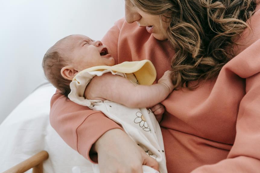 comforting a crying baby